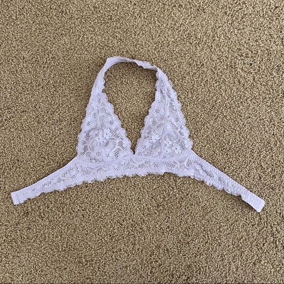 Free People Gallon Lace Halter Bralette lilac Sz XS TP - Picture 2 of 4